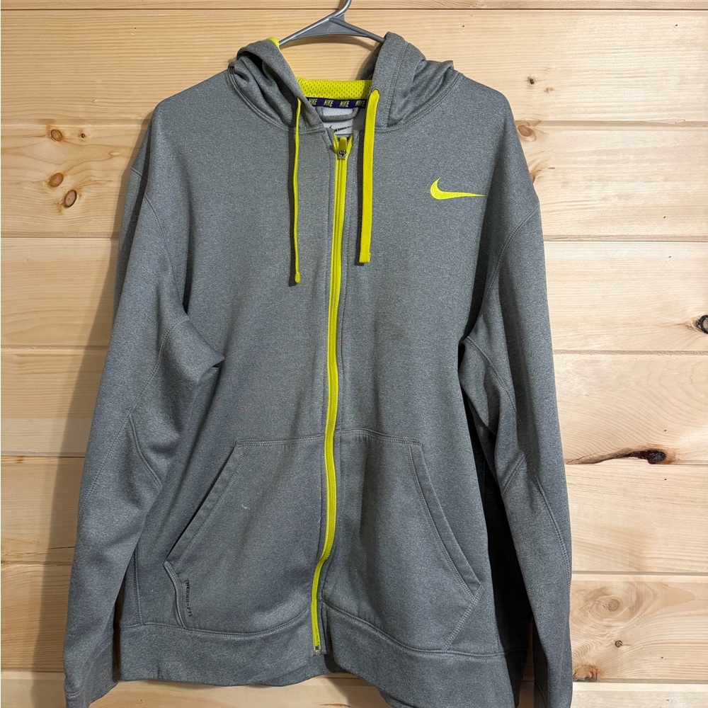 Nike Therma-Fit Gray and Yellow Jacket